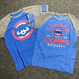 Chicago Cubs Ringer Fitted T-Shirts Size M Baseball PAIR